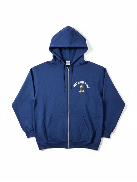 Disney Other - Disneyland Walt Disney World Mickey Mouse Hoodie Mens Blue Full Zip Sweatshirt